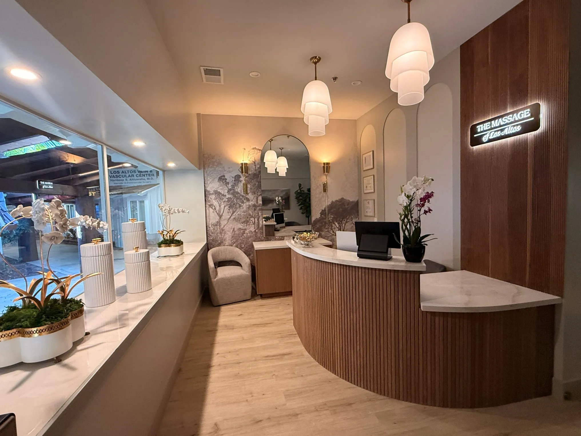 Serene massage treatment room at The Massage of Los Altos